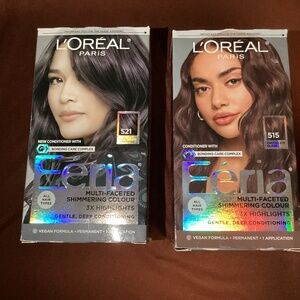 Loreal Paris Féria 515 Chocolate Glaze & 521 Cool Amethyst Hair Color Bundle NEW